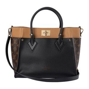 Louis Vuitton ON MY SIDE MM Handbag Black Brown